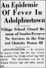 1938 Dec 15 Whig Adolphustown School Closed Scarlet Fever