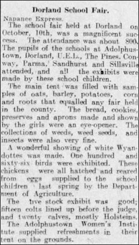 1913 Oct 18 DBW Dorland School Fair