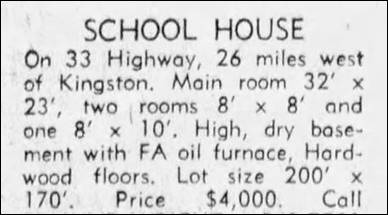 1966 Oct 6 Whig Schoolhouse for sale Conway