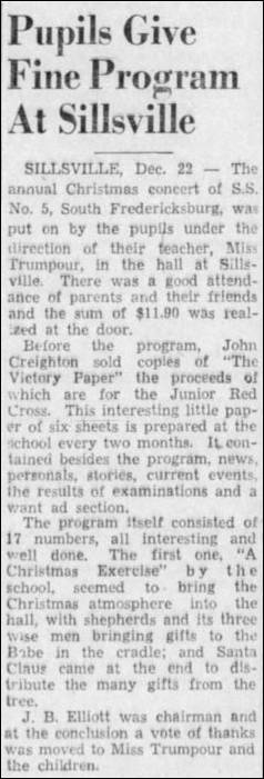 1942 Dec 22 Whig Sillsville Xmas program